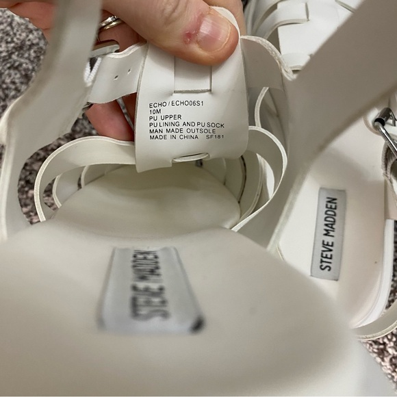 Steve Madden Echo Platform Fisherman Sandals Chunky White Women’s 10 - Picture 7 of 8